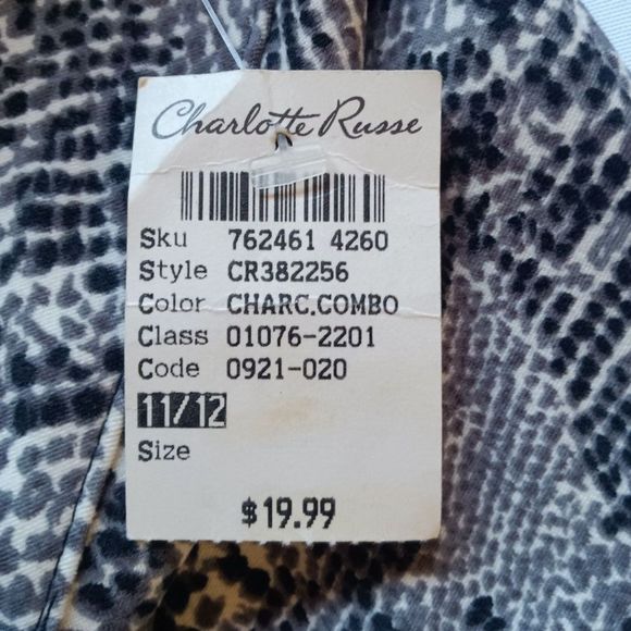 Y2K Micro Mini Skirt Faux Snakeskin - 11 12 M Large -Charlotte Russe NWT - Picture 9 of 9